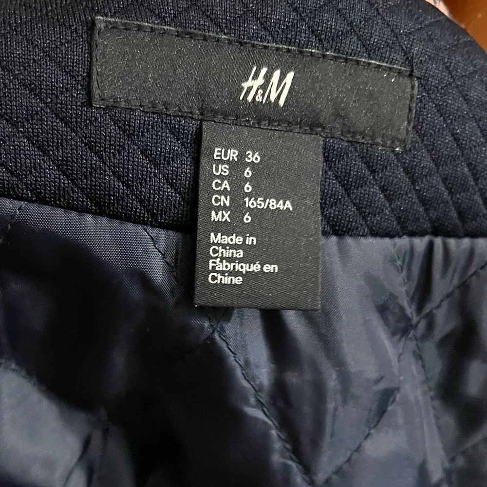 H&M Quilted Fall Colors Bomber Jacket Size 6 - Picture 4 of 8